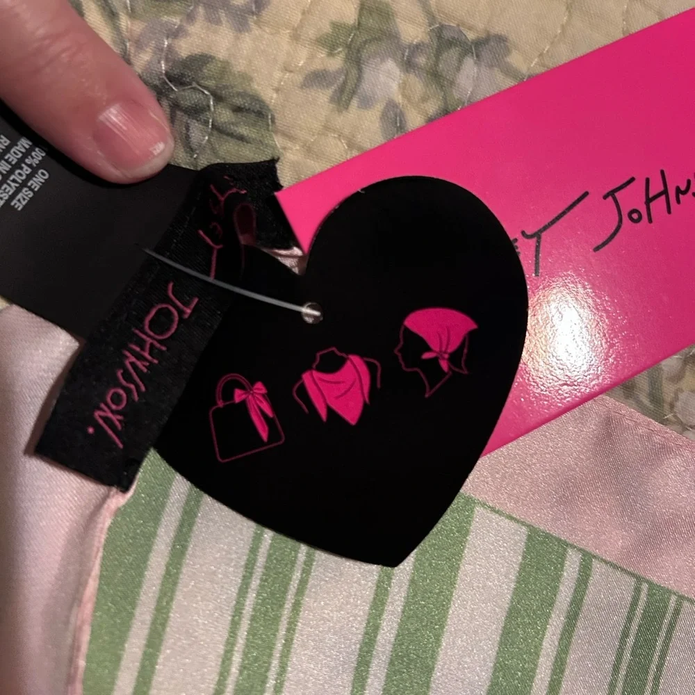 Betsey Johnson Pink Floral Silk Scarf - Picture 4 of 4